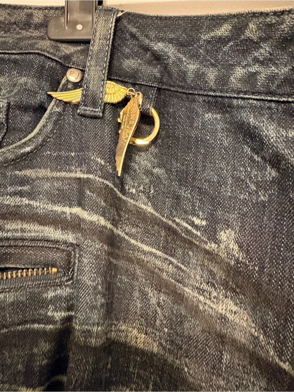 Robin's Jean Men's Dark Blue Distressed Straight Jeans
